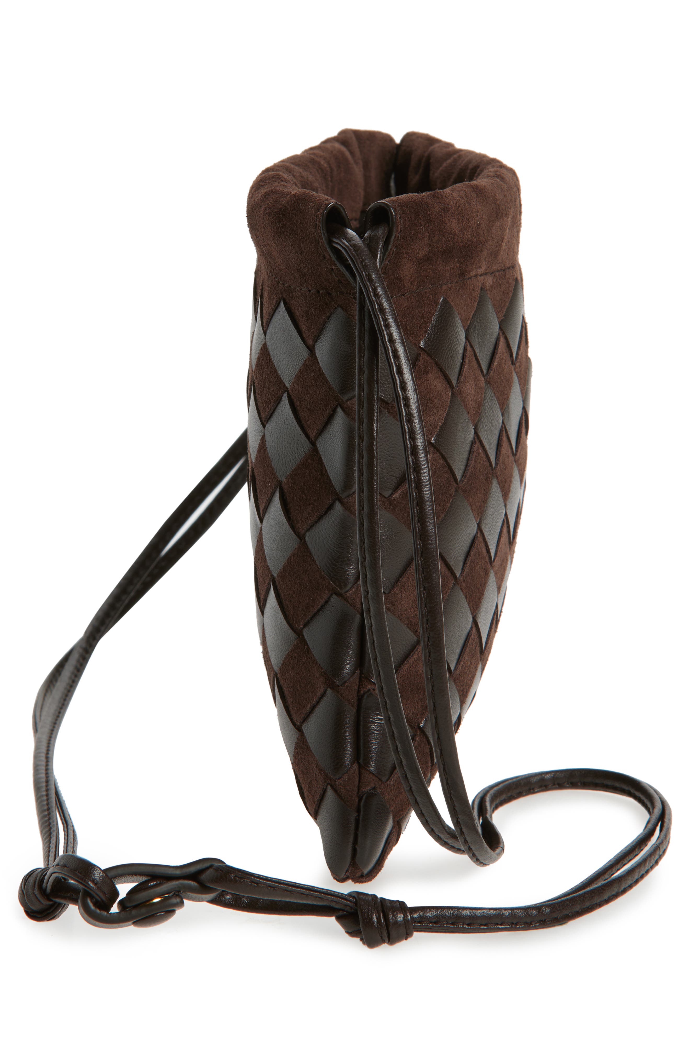 Bottega Veneta Small Dustbag Intrecciato Suede 
Leather Bag, Alternate, color, 