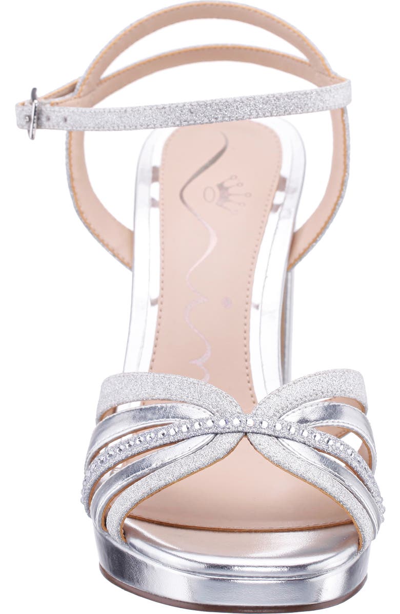 Nina Shantay Ankle Strap Platform Sandal, Alternate, color, Silver