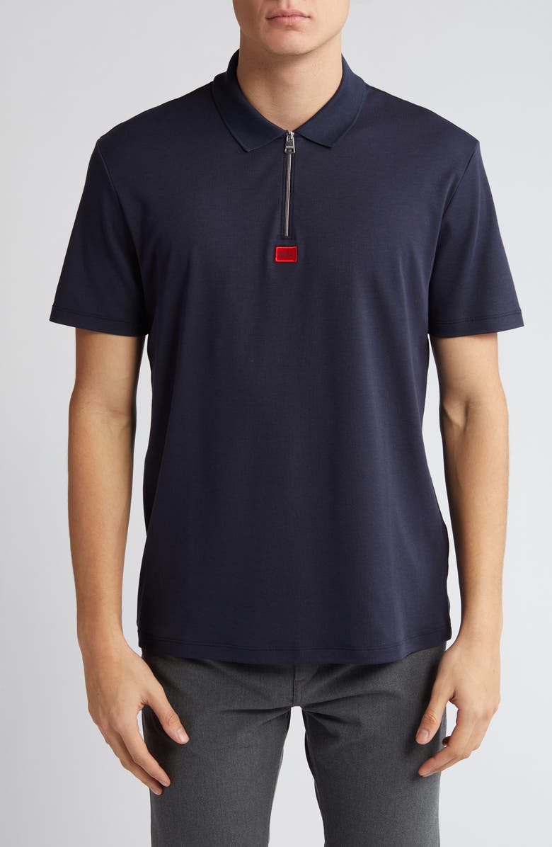 HUGO Deresom Zip Polo, Main, color, 