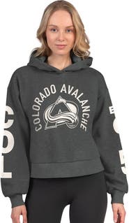 STARTER Women's Starter  Heather Charcoal Colorado Avalanche Star Player Cropped Fleece Hoodie