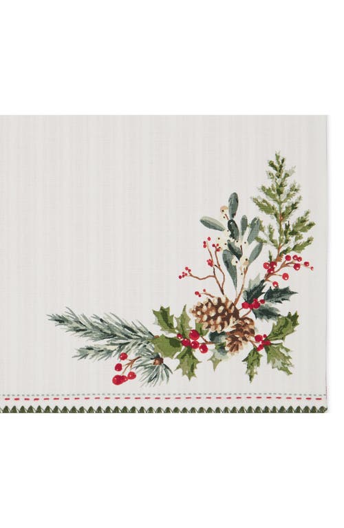 Design Imports Set Of 4 Heritage Holiday Reversible Sprigs Placemats In Multi