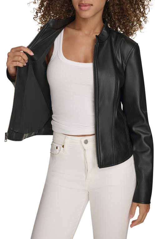 Levi's Water Resistant Slim Fit Faux Leather Racer Jacket In Black