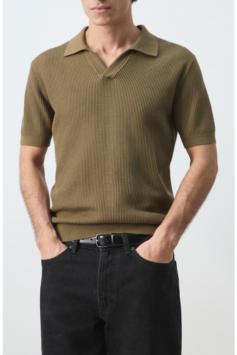 Cotton Piqué Polo, Main, color, KHAKI GREEN
