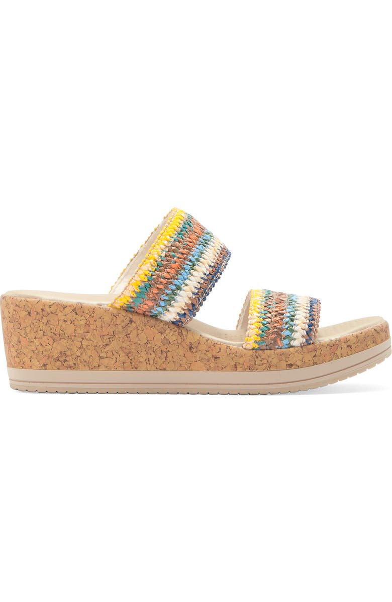 BZees Resort Wedge Sandal, Alternate, color, Multi Rafia