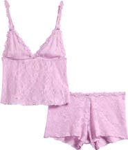 SKIMS Stretch Lace Triangle Camisole & Shorts Set