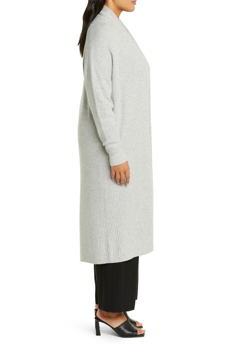 Open Edit Rib Open Front Long Cardigan, Alternate, color,