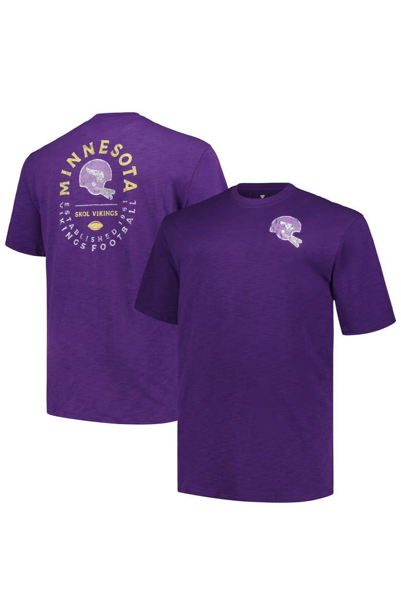 PROFILE Men's Profile Purple Minnesota Vikings Big & Tall Two-Hit Throwback T-Shirt, Alternate, color,