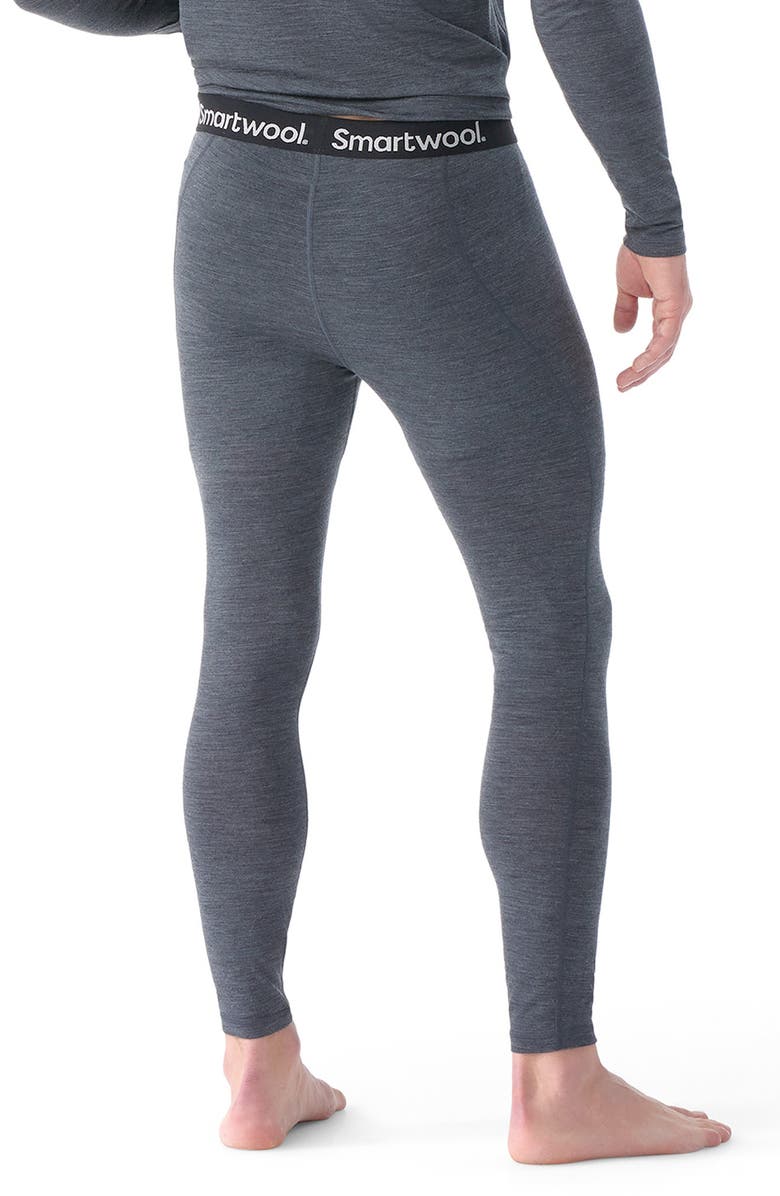 Smartwool Classic All Season Merino Wool Blend Base Layer Bottoms, Alternate, color, Iron Heather