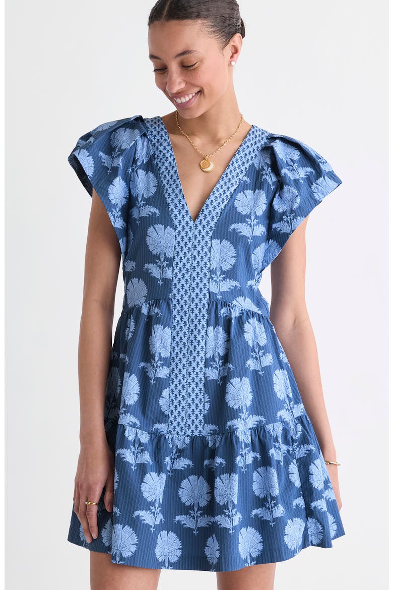 Sophie Mixed Print Harbor Dress, Alternate, color, QUINN FLORAL MOON