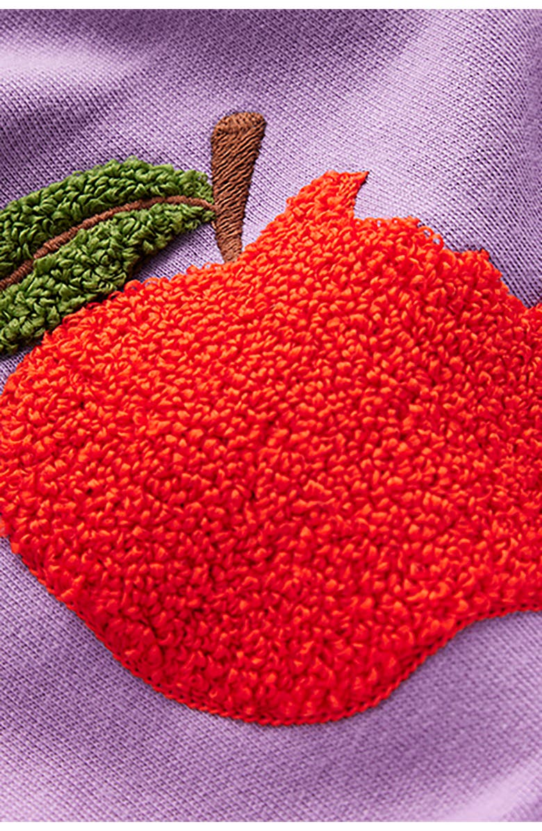 Mini Boden Kids' Apple Appliqué Cotton Joggers, Alternate, color, Aster Purple Apples