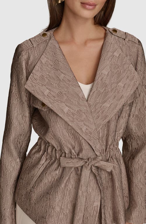 Donna Karan New York Quilted Tie Waist Jacket In Mink
