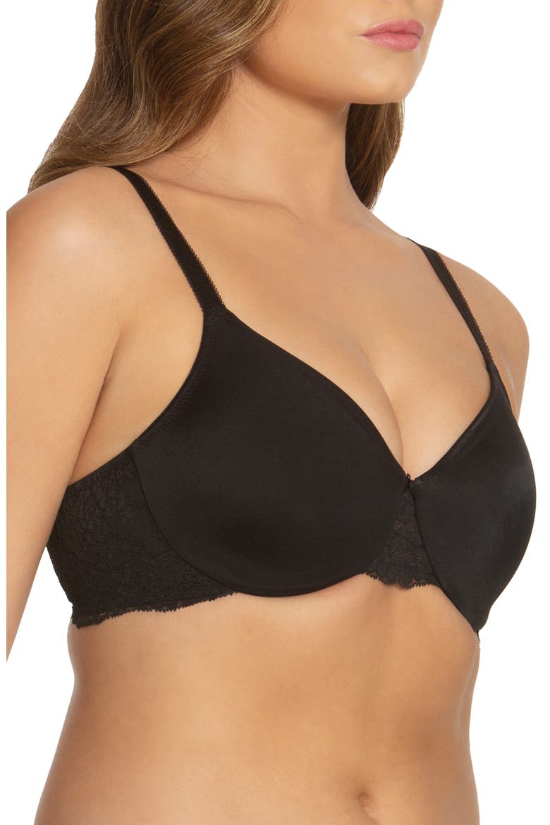 Lena Lace Minimizer Underwire Bra, Alternate, color, BLACK