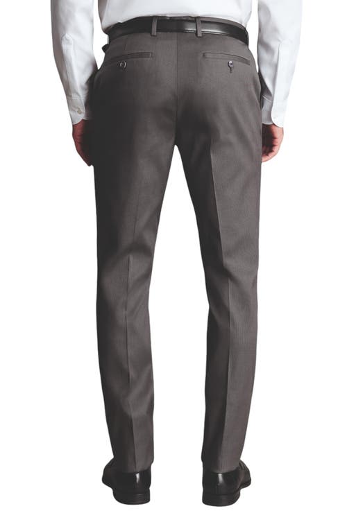 Charles Tyrwhitt Slim Fit Smart Texture Trousers in Charcoal Grey 