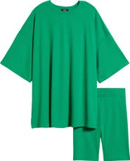 Dressed in Lala Malone Rib Oversize T-Shirt & Shorts Set