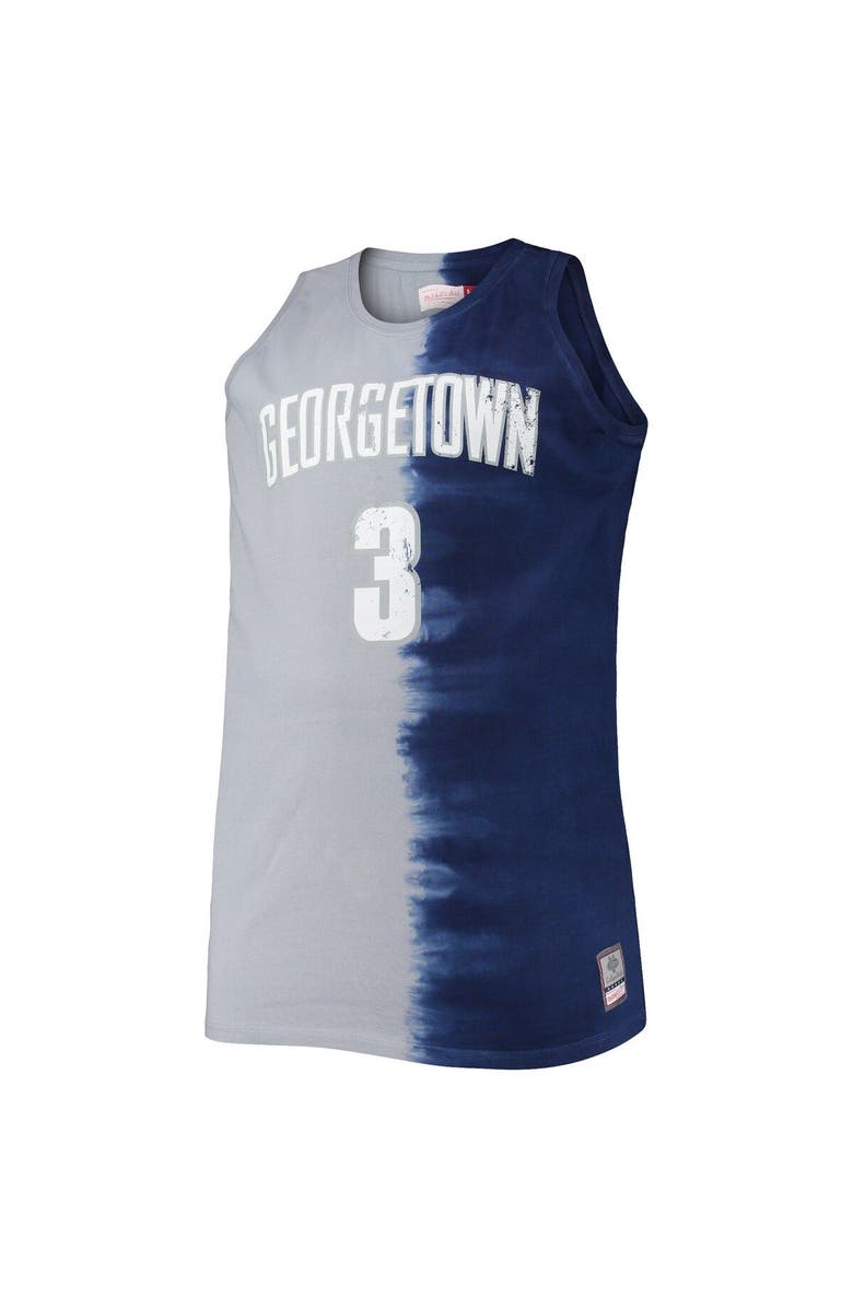 Mitchell & Ness Men's Mitchell & Ness Allen Iverson Navy/Gray Georgetown Hoyas Big & Tall Player Tie-Dye Jersey, Alternate, color, 