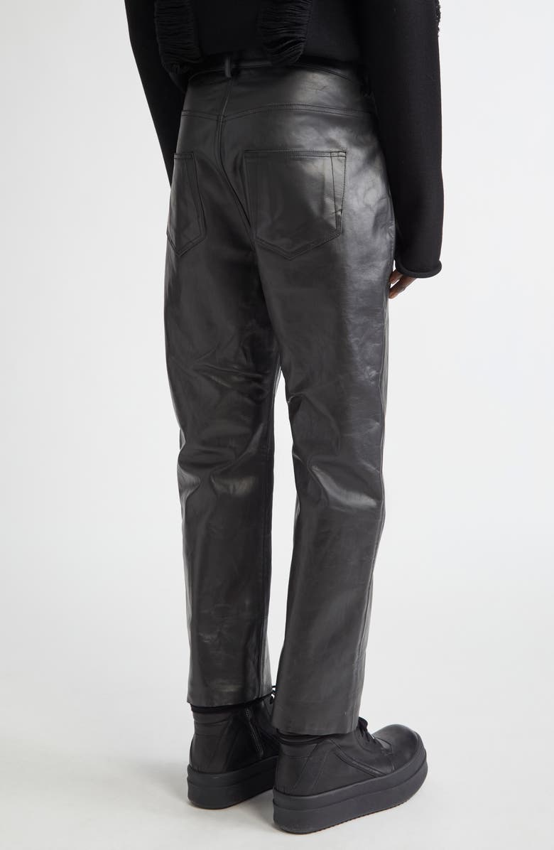 Rick Owens Detroit Cut Leather Pants, Alternate, color, 