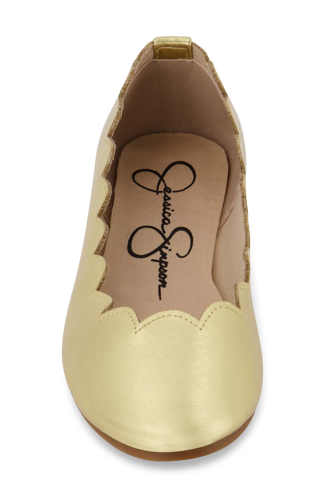Amy Scallop Flat, Alternate, color, GOLD