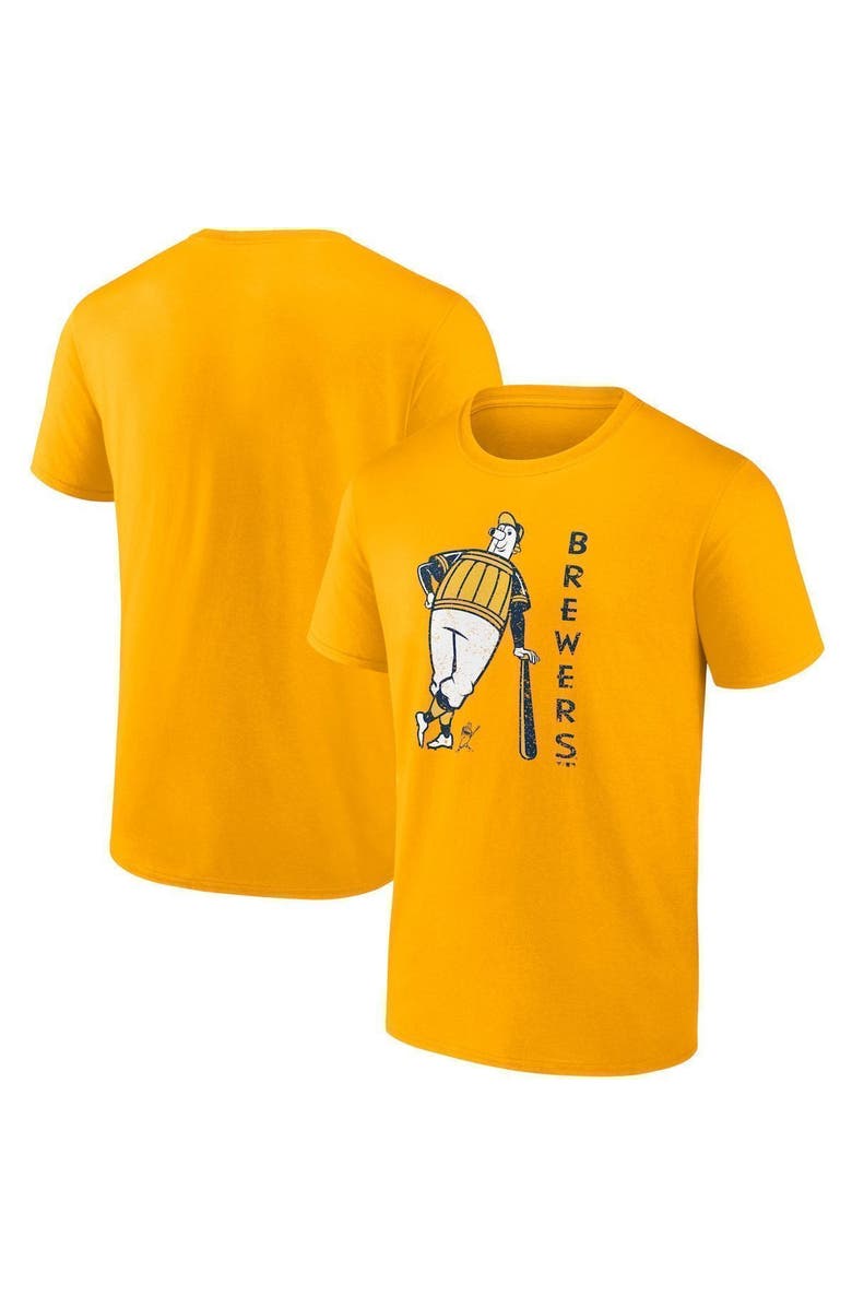 FANATICS Men's Fanatics Branded Gold Milwaukee Brewers Hometown Collection T-Shirt, Main, color,