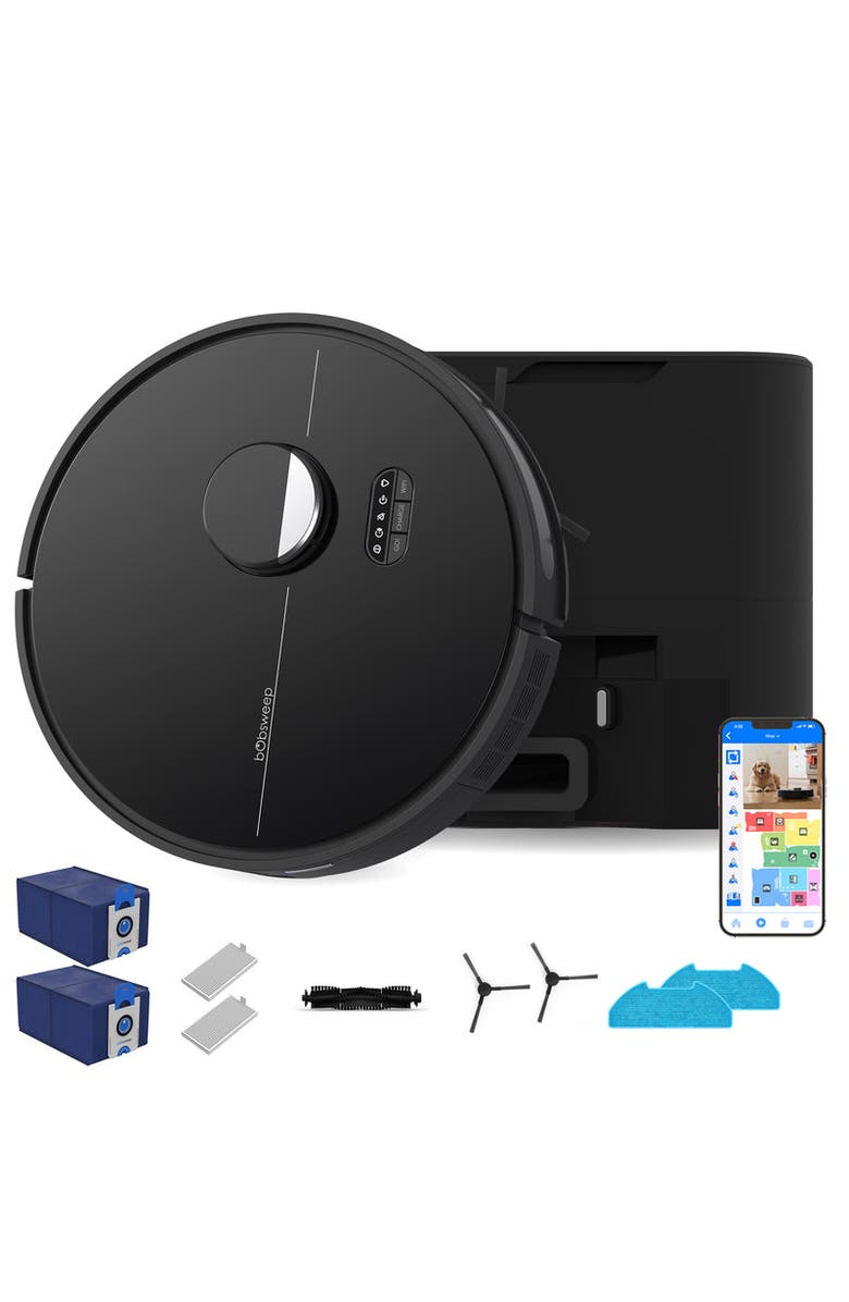 BOBSWEEP Dustin App & Voice Control Self-Empty Robot Vacuum & Mop, Main, color, Night