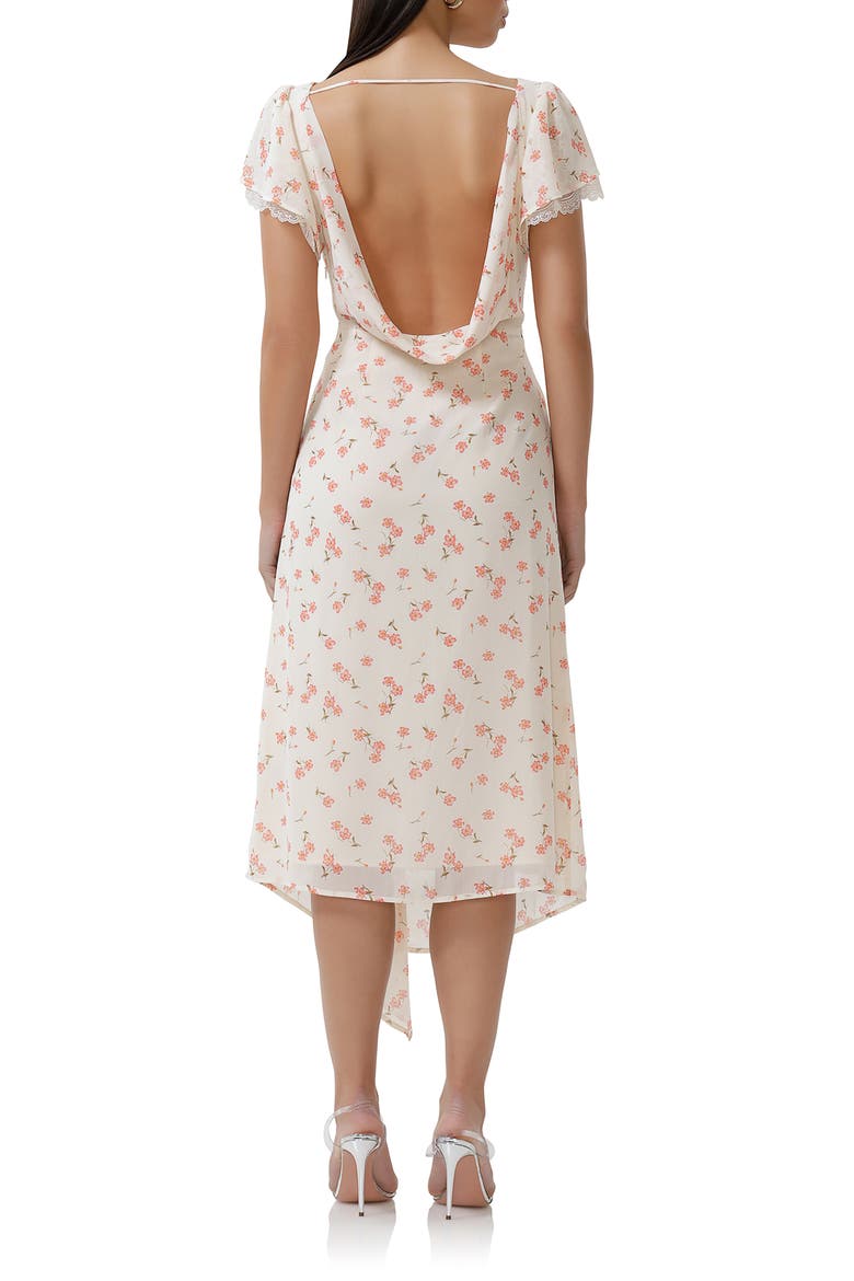 Vittoria Floral Cowl Back Midi Dress, Alternate, color, BIRCH DITSY