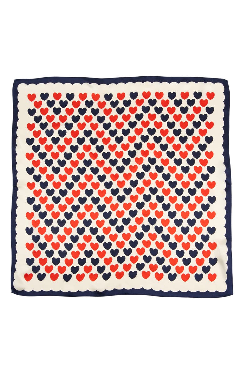 Viens Avec Moi Hearts Mini Silk Square Scarf, Alternate, color, 