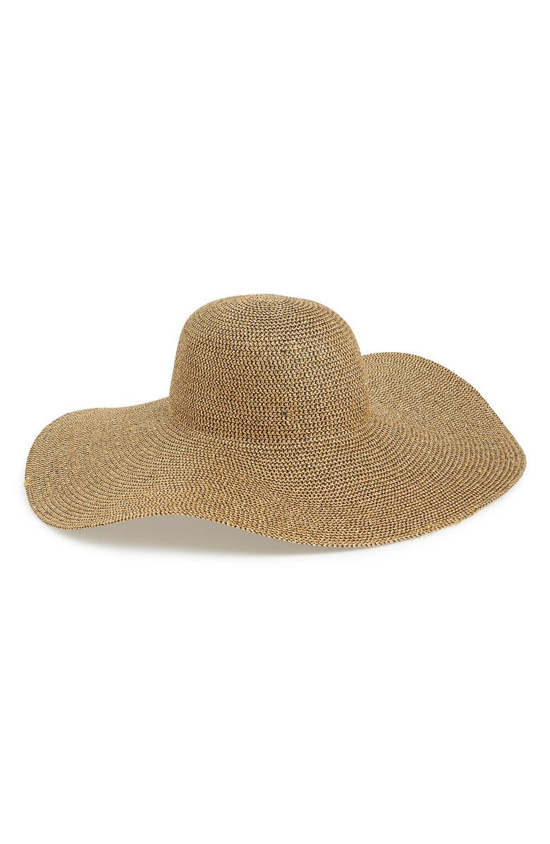 Phase 3 Metallic Floppy Straw Hat, Main, color,