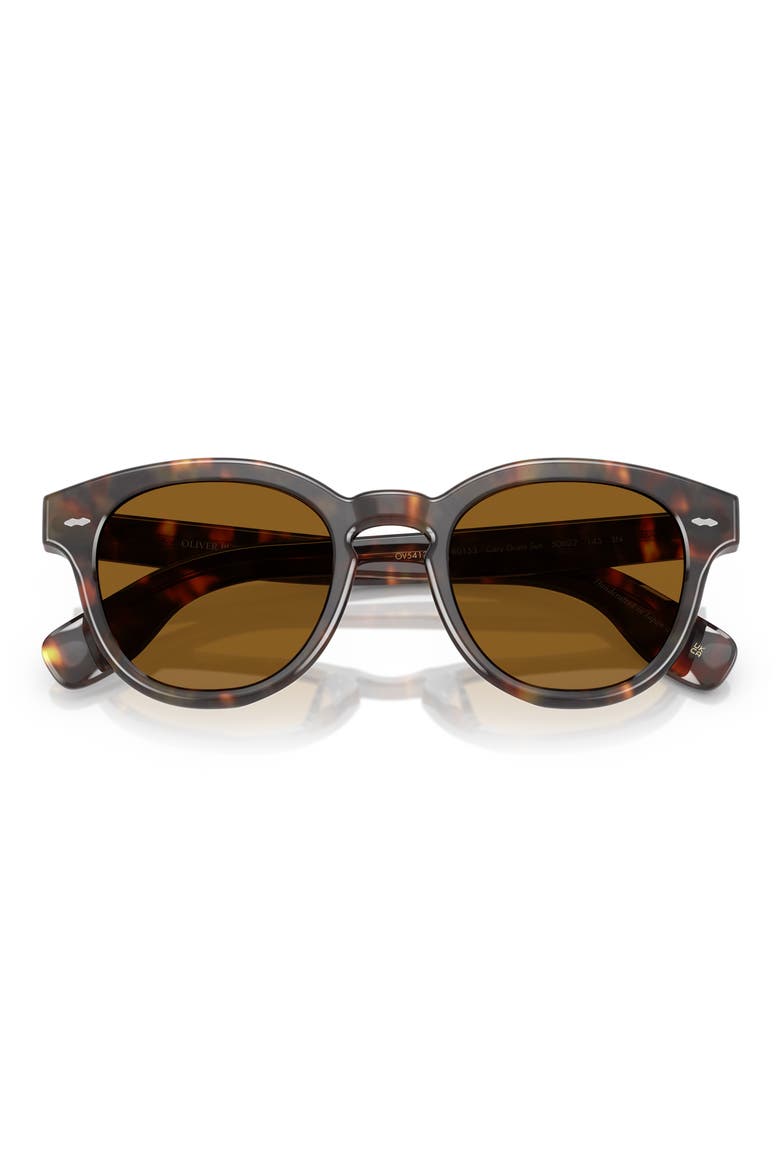 50mm Round Sunglasses, Alternate, color, DTB / TRUE BROWN