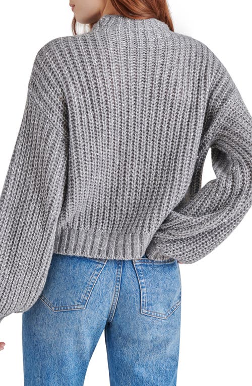 Steve Madden Martina Funnel Neck Sweater In Heather Grey