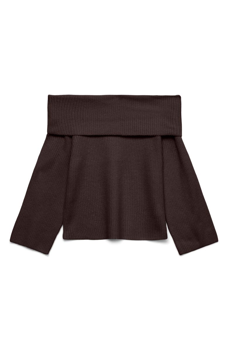 VERO MODA Aries Off the Shoulder Sweater, Main, color, Chocolate Torte