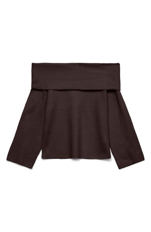 Vero Moda Aries Off The Shoulder Sweater In Brown