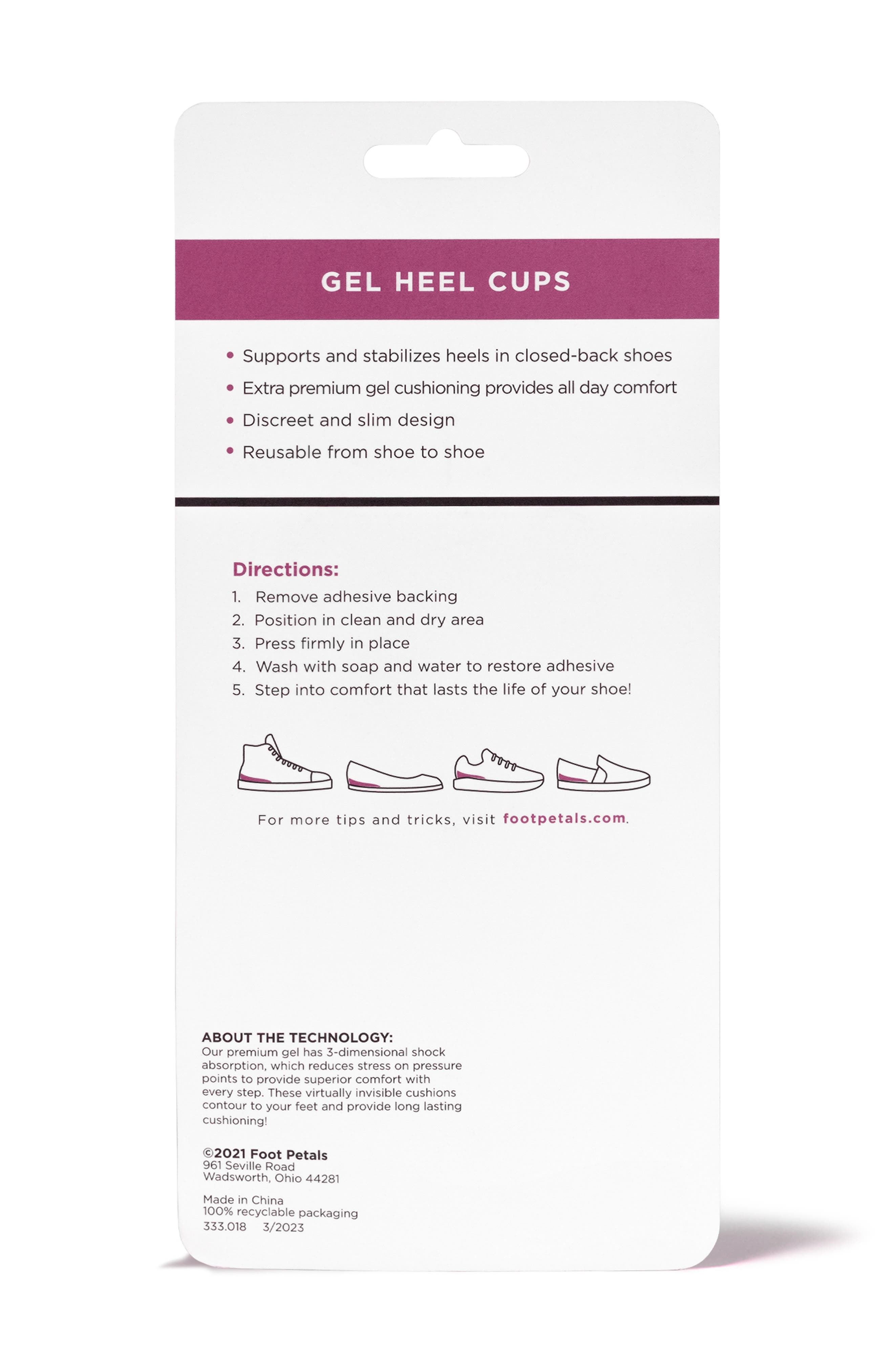 Gel Heel Cups, Alternate, color, PINK MULTI