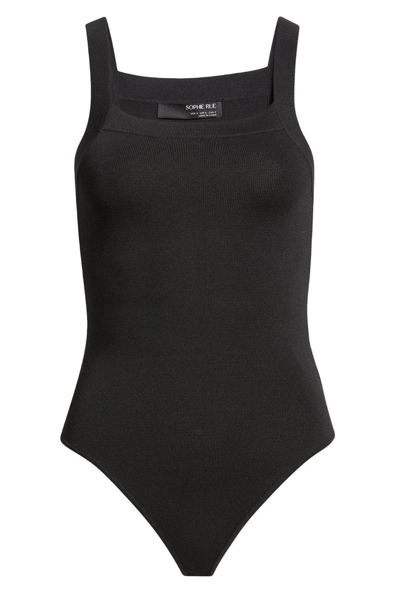 Square Neck Bodysuit, Alternate, color, BLACK