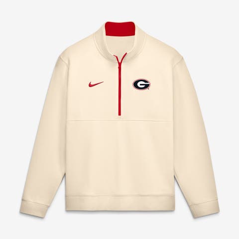 Men's Nike Cream Georgia Bulldogs Primetime Club Fleece Half-Zip Pullover