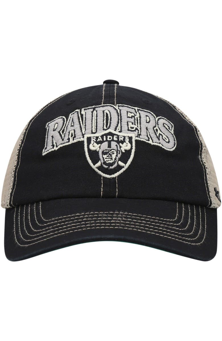 '47 Men's '47 Black/Natural Las Vegas Raiders Tuscaloosa Clean Up Snapback Hat, Alternate, color, Black