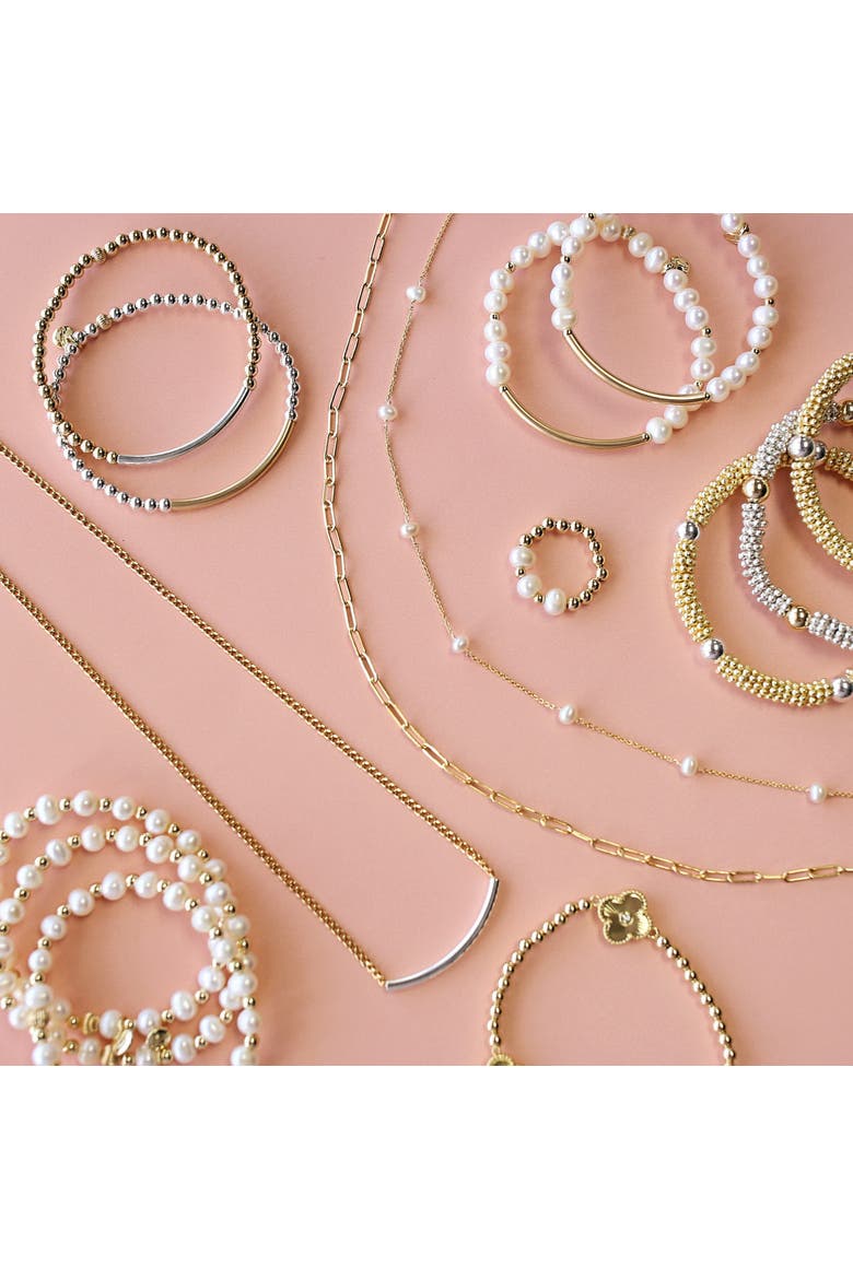 Della Gold Filled Pearl Bracelet, Alternate, color, White