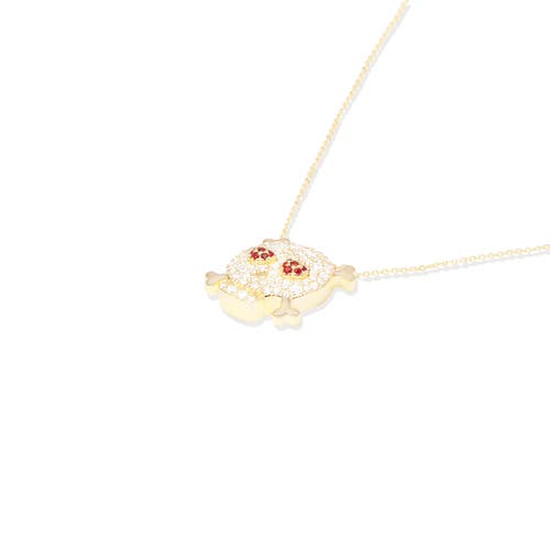 Campbell + Charlotte Juju Skull Charm Necklace In Neutral