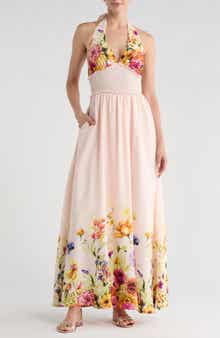 Love By Design Nina Patterned Halter Maxi Dress