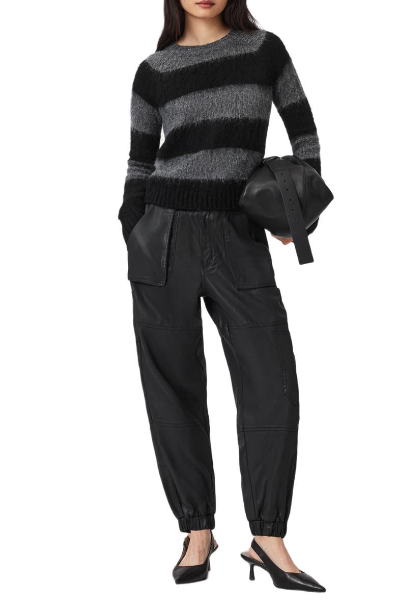 AllSaints Mila Coated Denim Joggers, Alternate, color, 