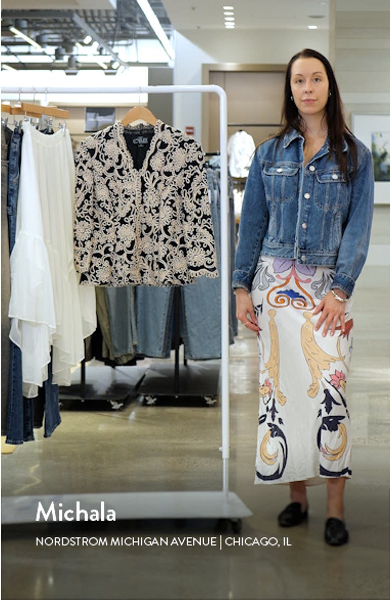 Embroidered Illusion Sleeve Blouse, sales video thumbnail