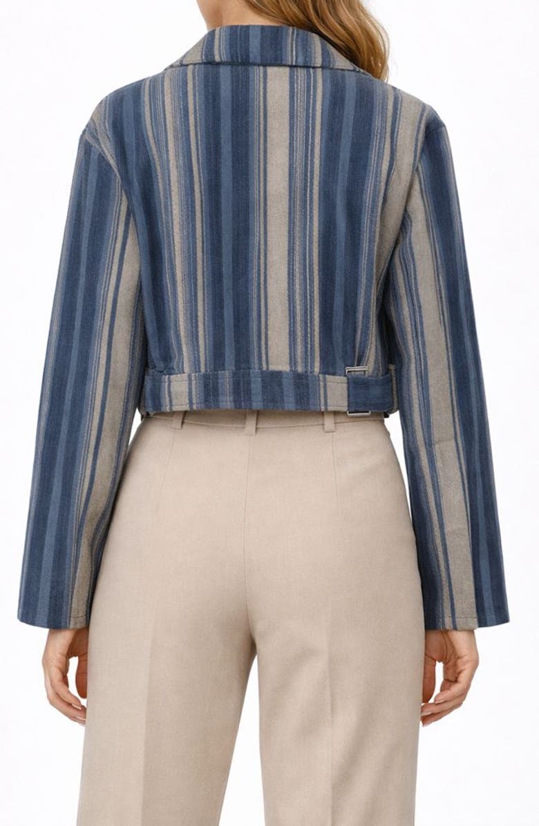 SAACHI Striped Denim Jacket, Alternate, color, Blue