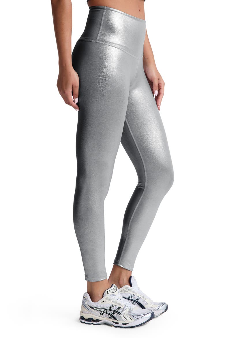 Caught in the Midi High Waist Leggings, Alternate, color, LIQUID SILVER