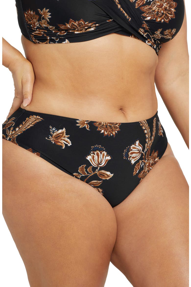 Chantique Monet Curve Bikini Bottoms, Alternate, color, BLACK