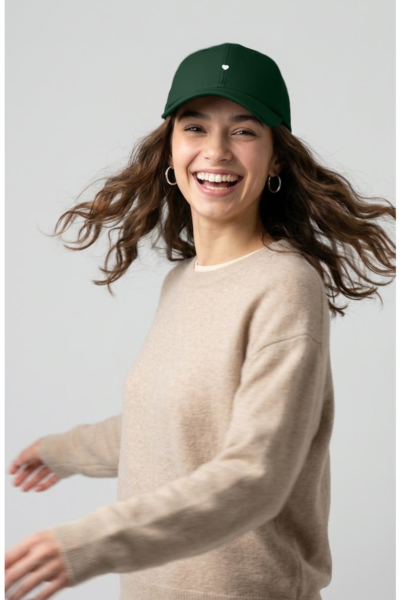 Lil Heart Dad Cap, Alternate, color, Dark Green