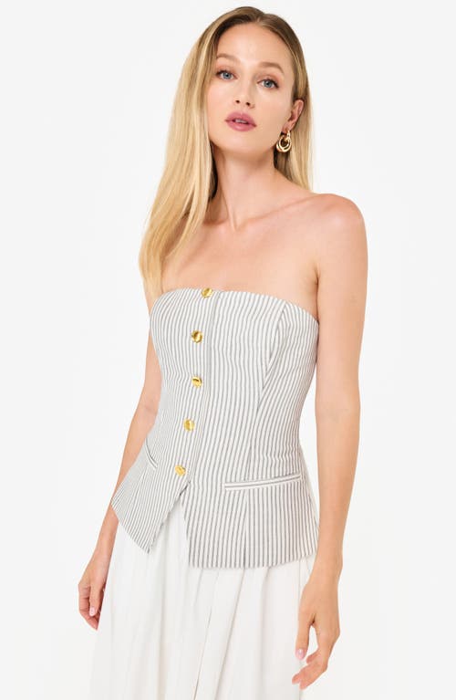 Cami Nyc Nineveh Stripe Strapless Cotton & Linen Top