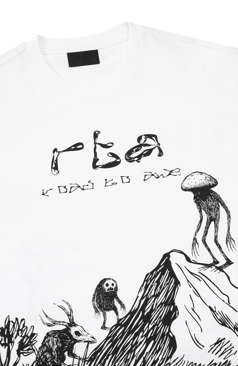 RtA Colin Oversize Graphic T-Shirt, Alternate, color, White Creature Scenery