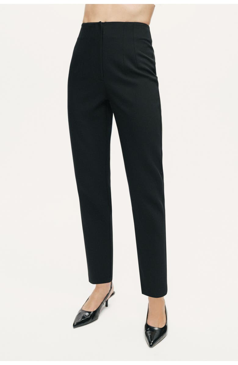 Nocturne Sculpt High-Rise Cigarette Trousers, Alternate, color, Black