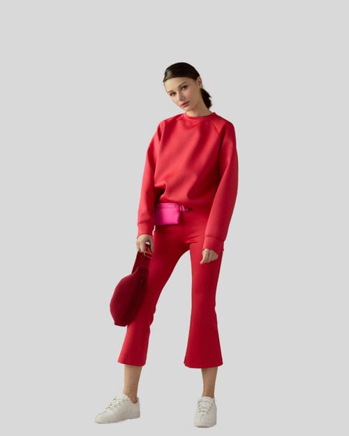 Cynthia Rowley Bonded Pullover Sweatshirt In Red