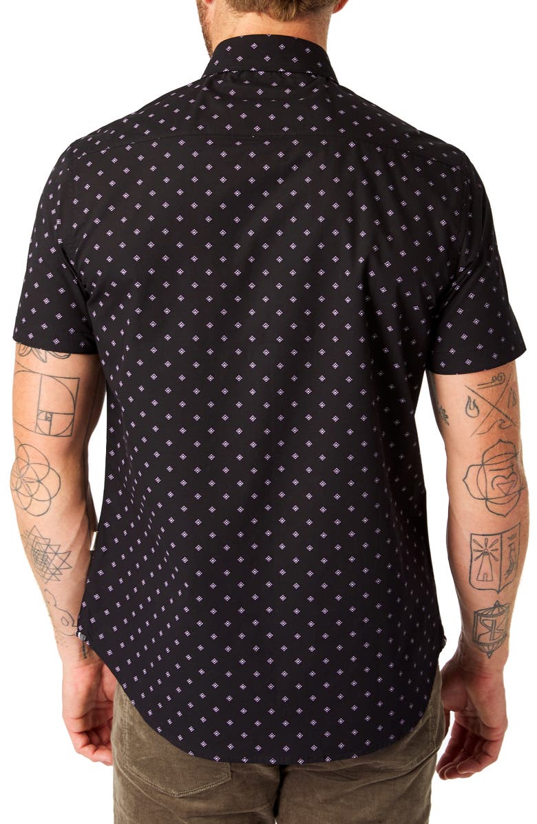 7 Diamonds Flux Slim Fit Short Sleeve Button-Up Shirt, Alternate, color, 