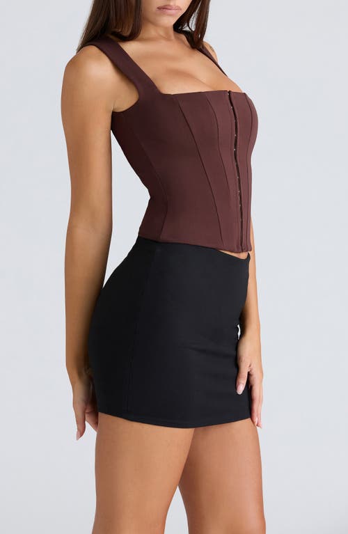 House Of Cb The Balconette Corset Top In Brown