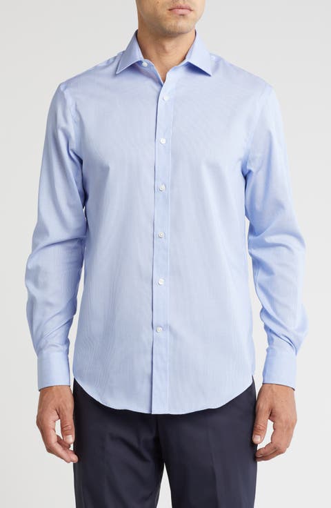 Regular Fit Wrinkle Resistant Cotton Dress Shirt (Big & Tall)